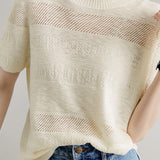 Jacquard Hollow-Out Knit Sweater