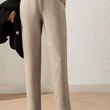 Casual Wool Straight Leg Pants