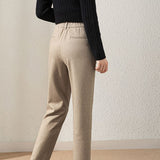 Casual Wool Straight Leg Pants