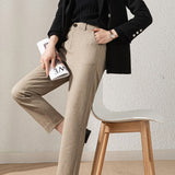 Casual Wool Straight Leg Pants