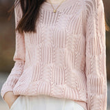 Casual Round Neck Open Knit - 6 Colors Available