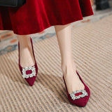 French-style pointed low-heel shoes