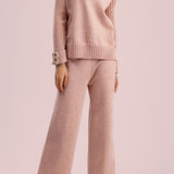 Loose half turtleneck sweater two-piece set