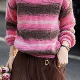 Striped Colorblock Knit Sweater