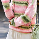 Striped Colorblock Knit Sweater