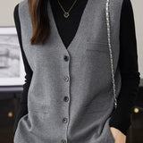 Sleeveless cardigan waistcoat