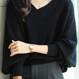 Low Neck Loose Knit Sweater