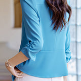 Modern Minimalist Three-Quarter Sleeve Asymmetrical Design Elegant Jacket - 5 Colors Available